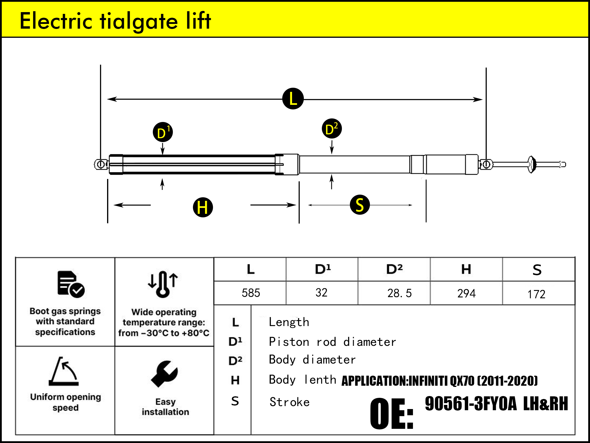 HL2362-Infiniti FX/QX70 II S51 LH/RH（2009-2017）