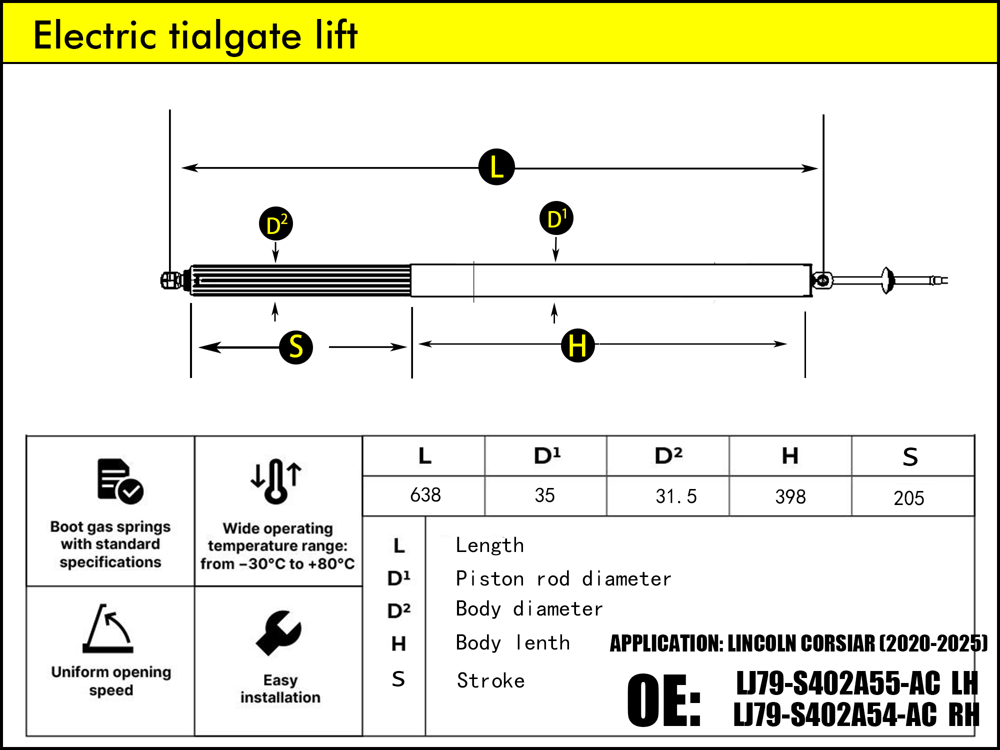 HL2171-Lincoln Corsair U611 RH（2020-2025）