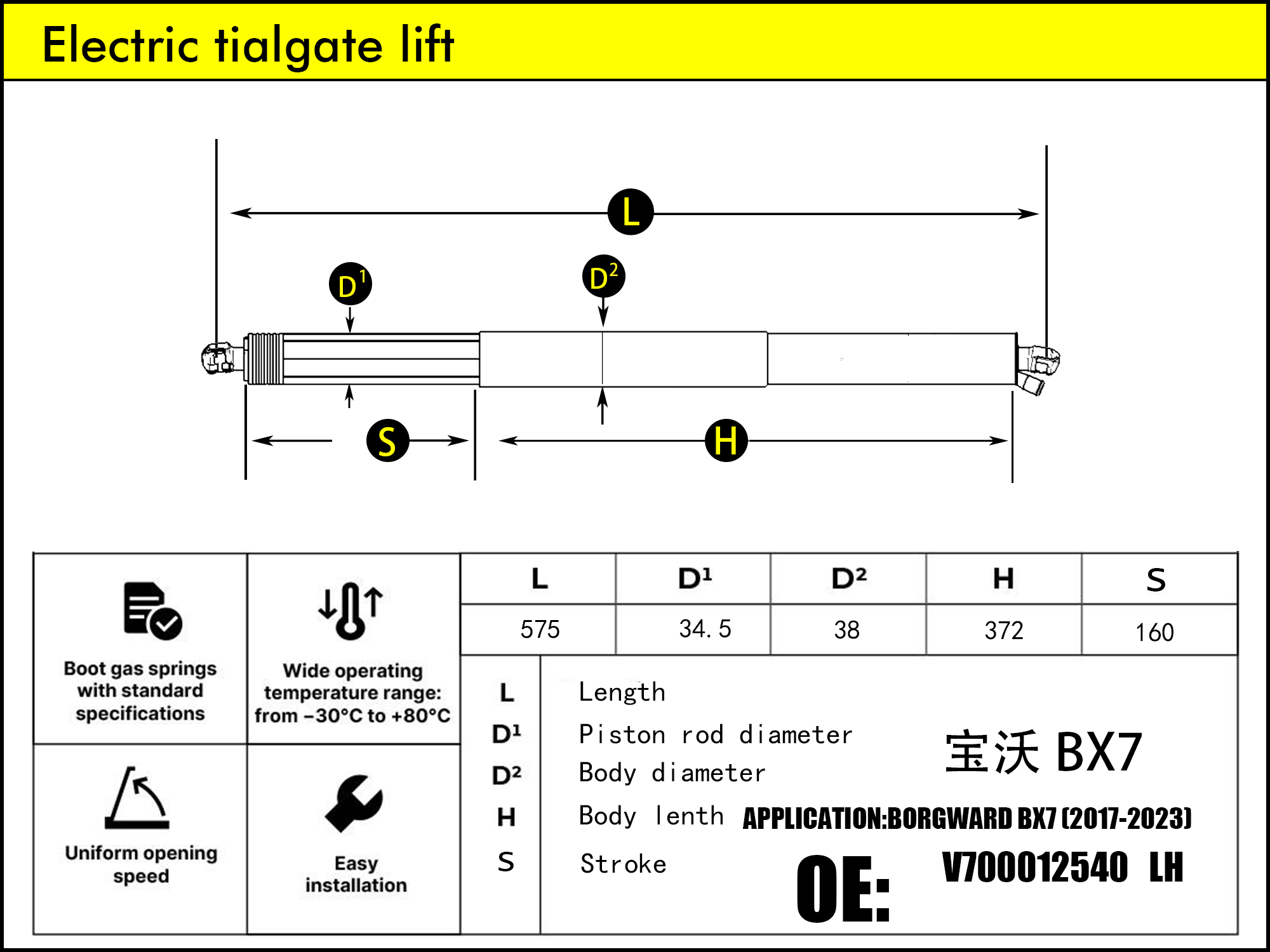 HL2371-Borgward BX7 LH（2016-2022）