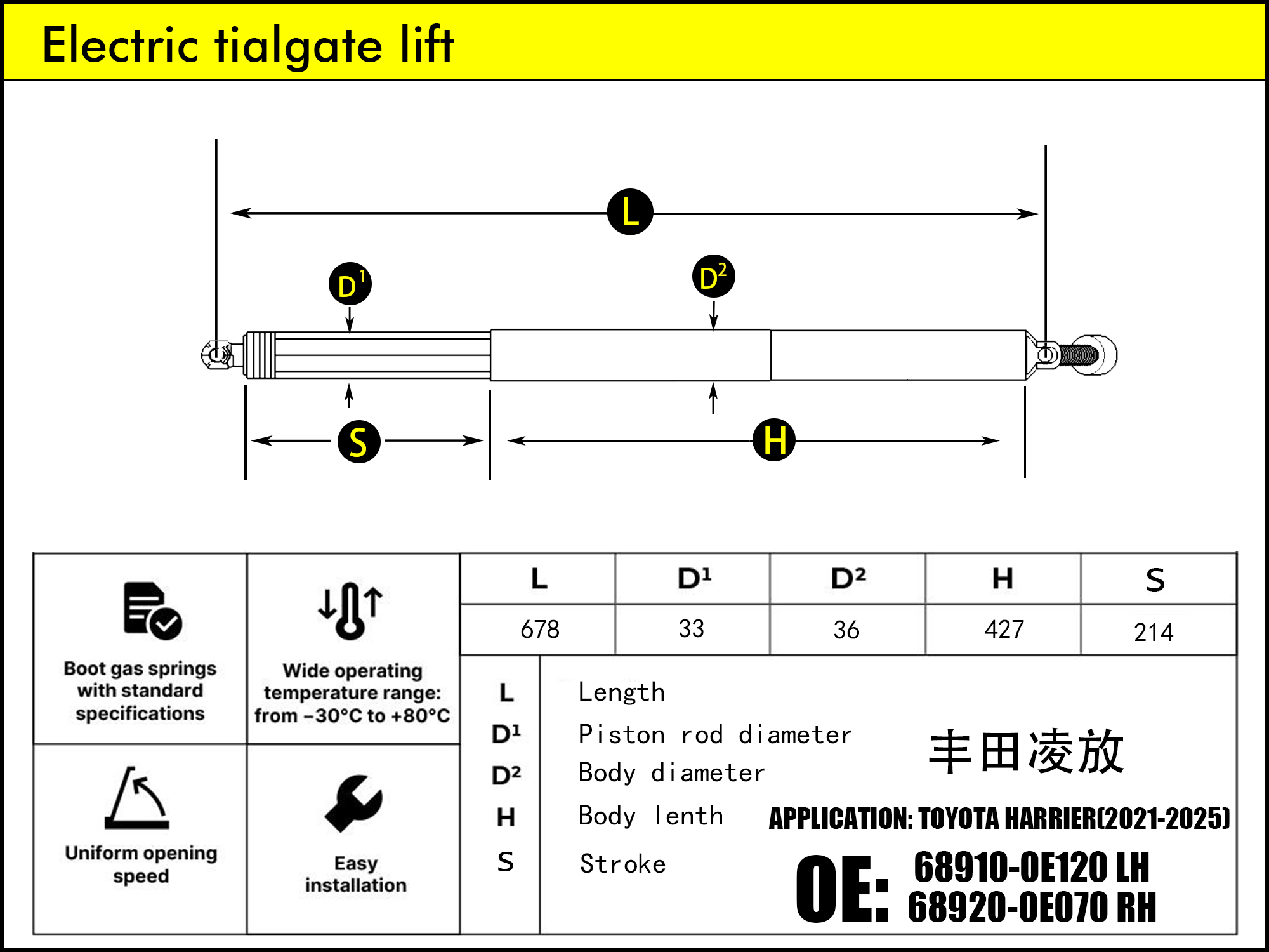 HL2267-Toyota Harrier LH（2021-2025）