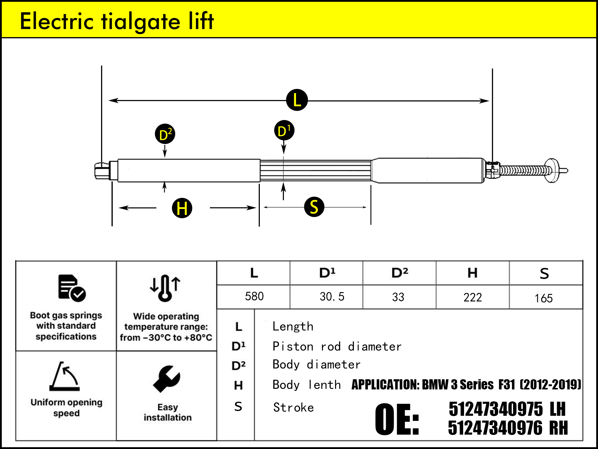 HL2345-BMW 3 Series Touring F31 LH（2012-2015）
