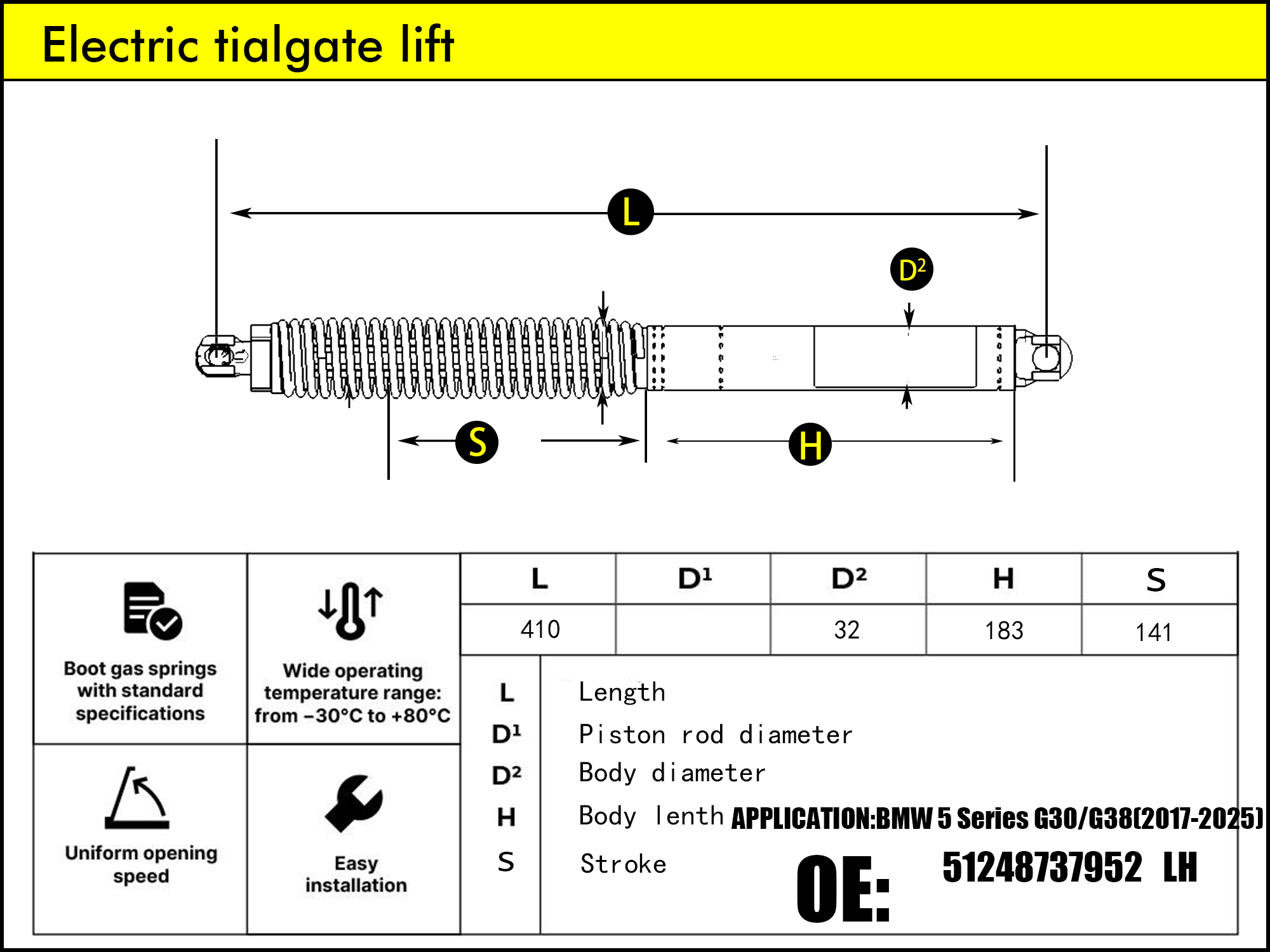 HL2318-BMW 5 Series G30/G38 LH（2017-2024）