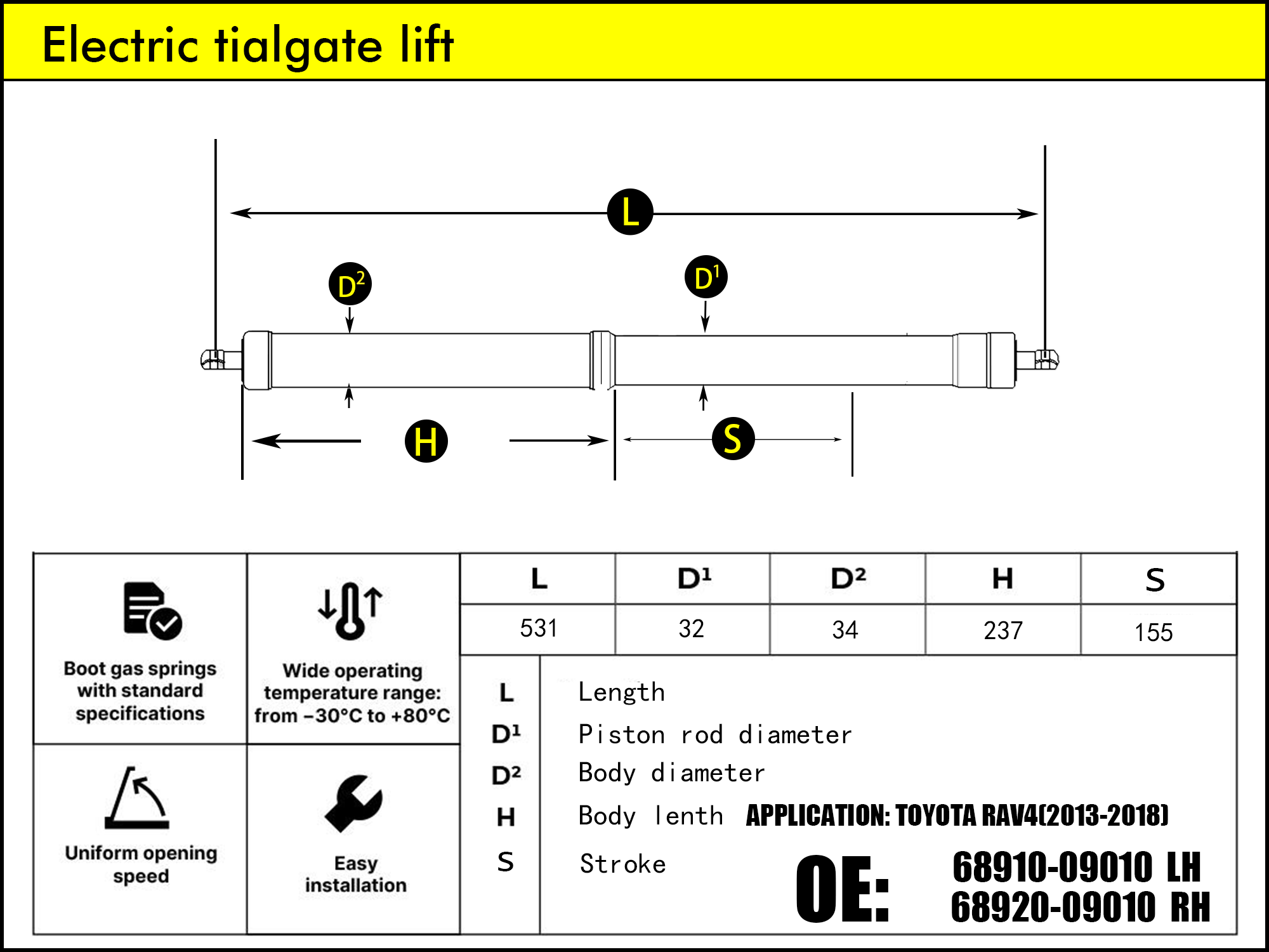 HL2070-Toyota RAV4 IV XA40 LH（2012-2018）