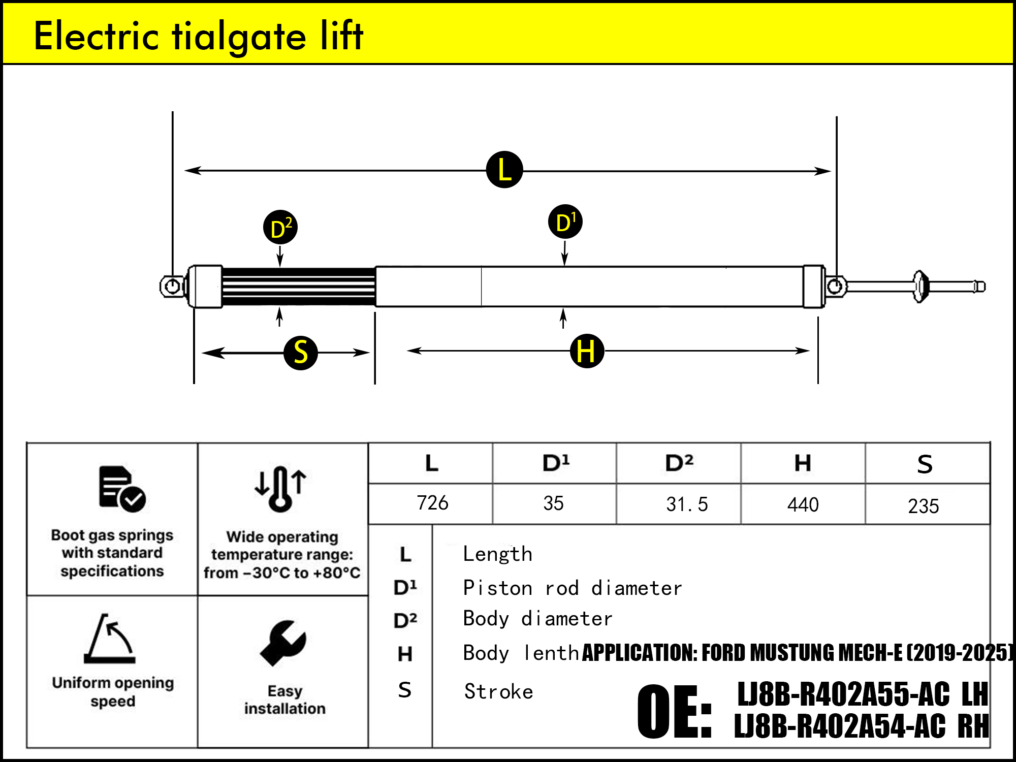 HL2109-FORD Mustang Mach-E LH（2019-2025）