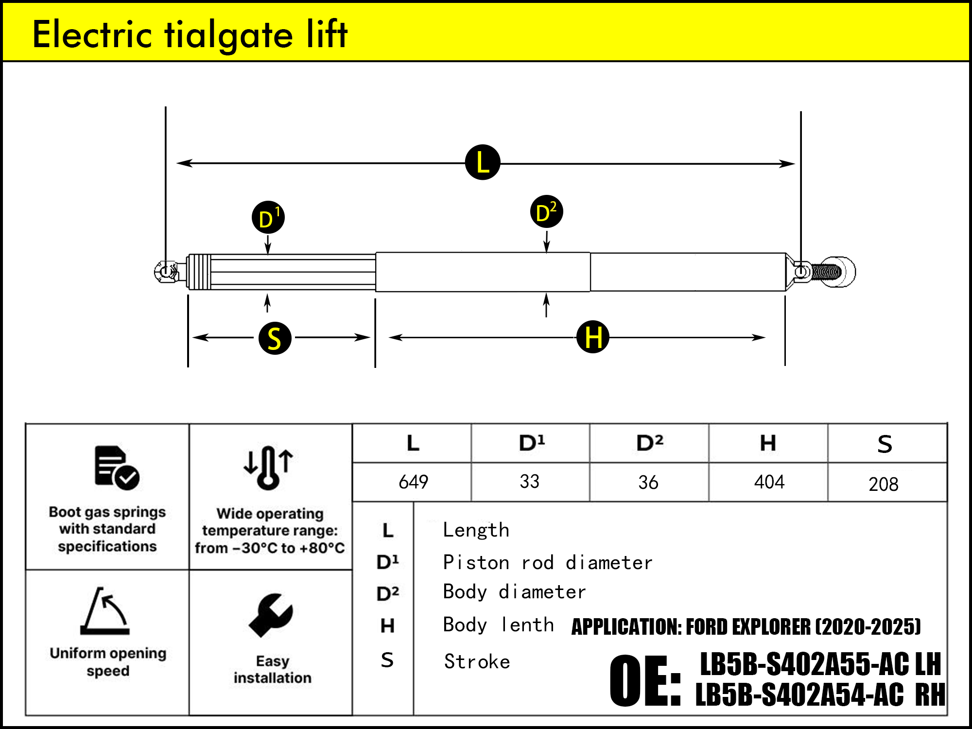 HL2311-FORD Explorer MK6 U625 LH/RH（2019-2025）