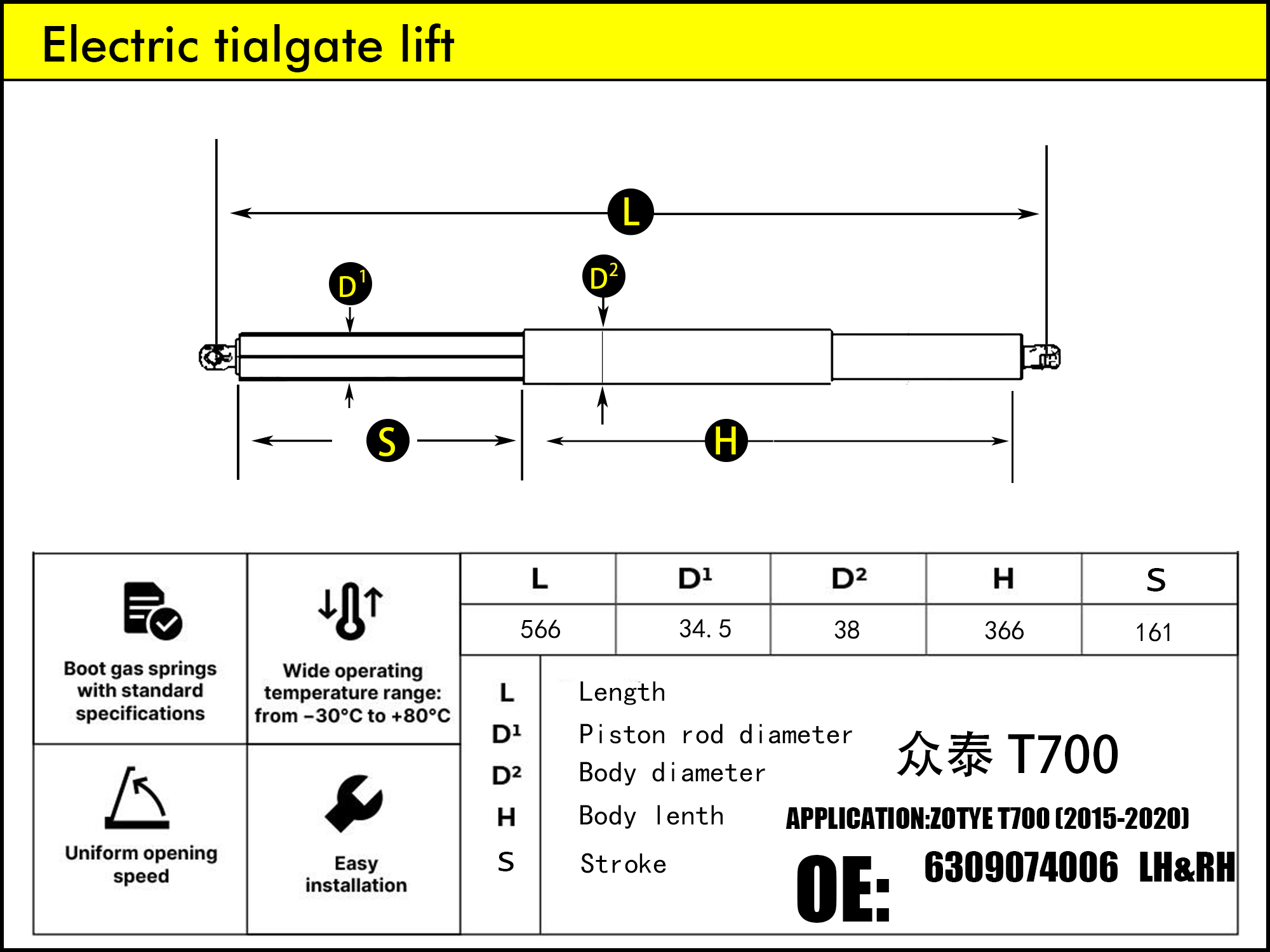 HL2386-ZOYTE T700 L/RH（2017-2020）
