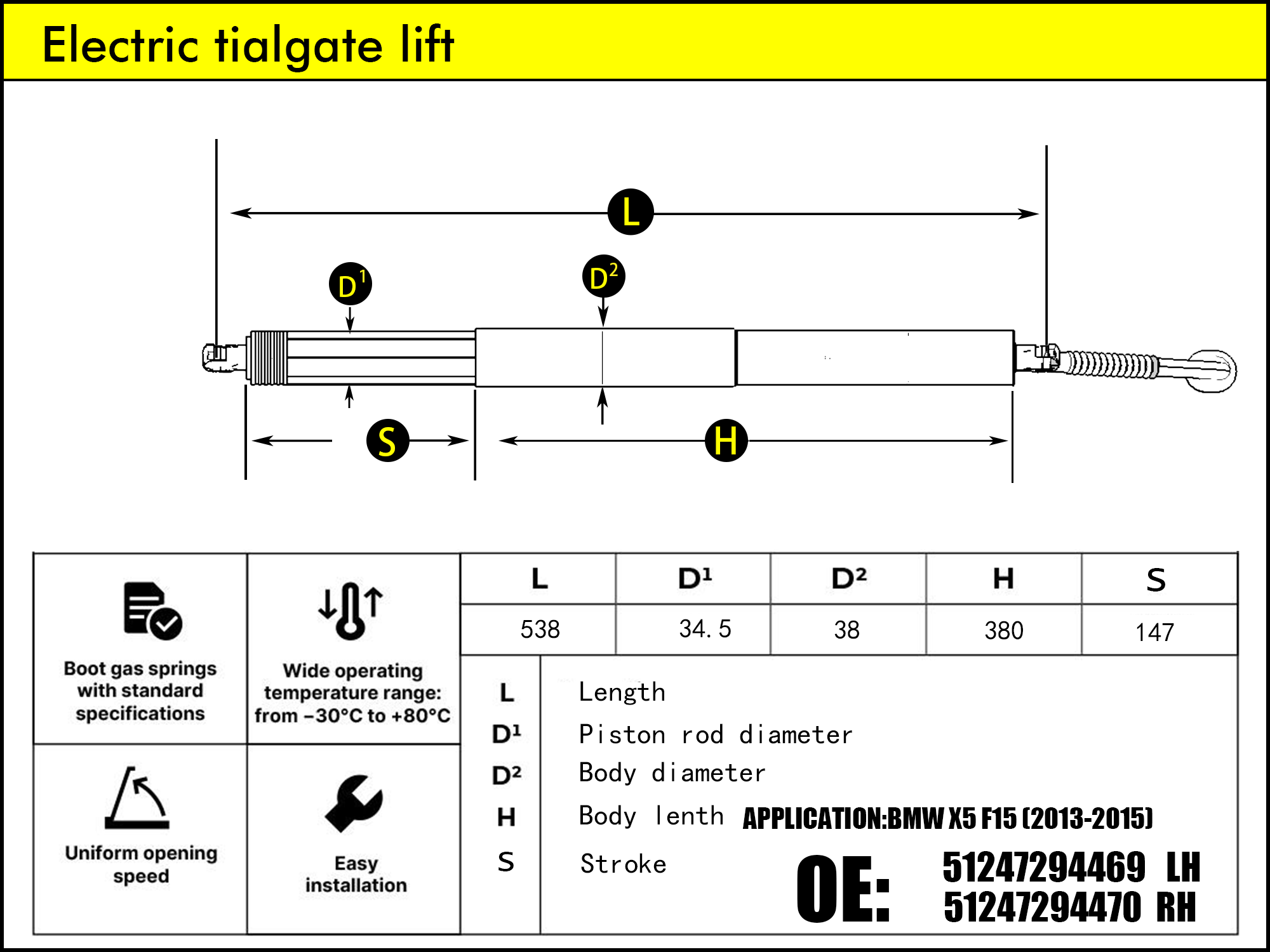 HL2006-BMW X5 F15 RH（2014-2017）