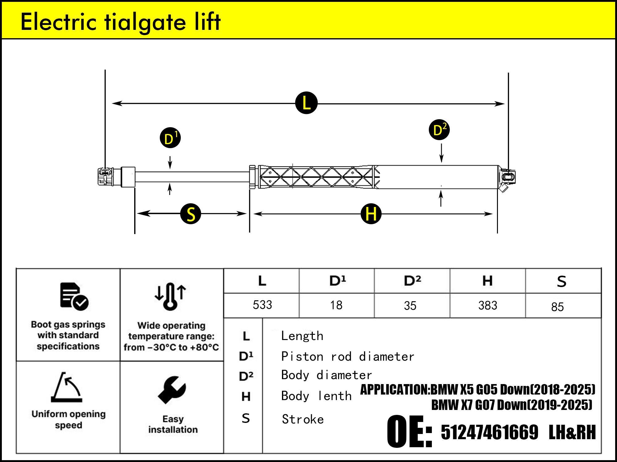 HL2225-BMW X5 G05/X7 G07 Lower Tailgate（2019-2025）