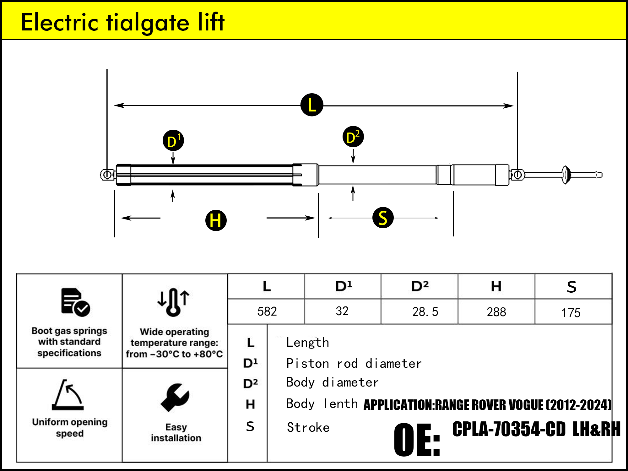 HL2226-Land Rover Rang Rover IV L405 Lower tailgate LH/RH（2012-2021）