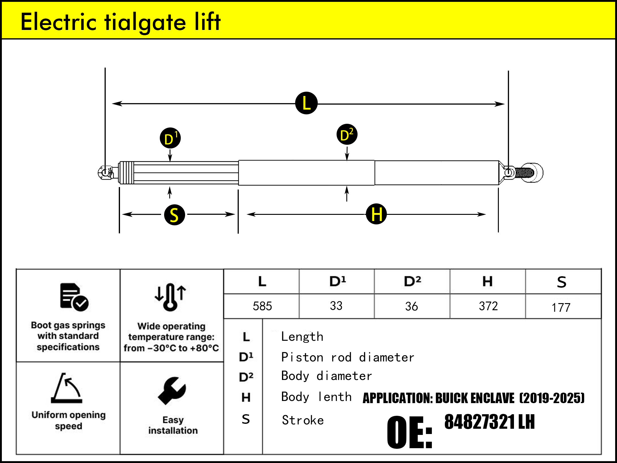 HL2115-Buick/Chevrolet Enclave/Blazer LH（2019-2025）
