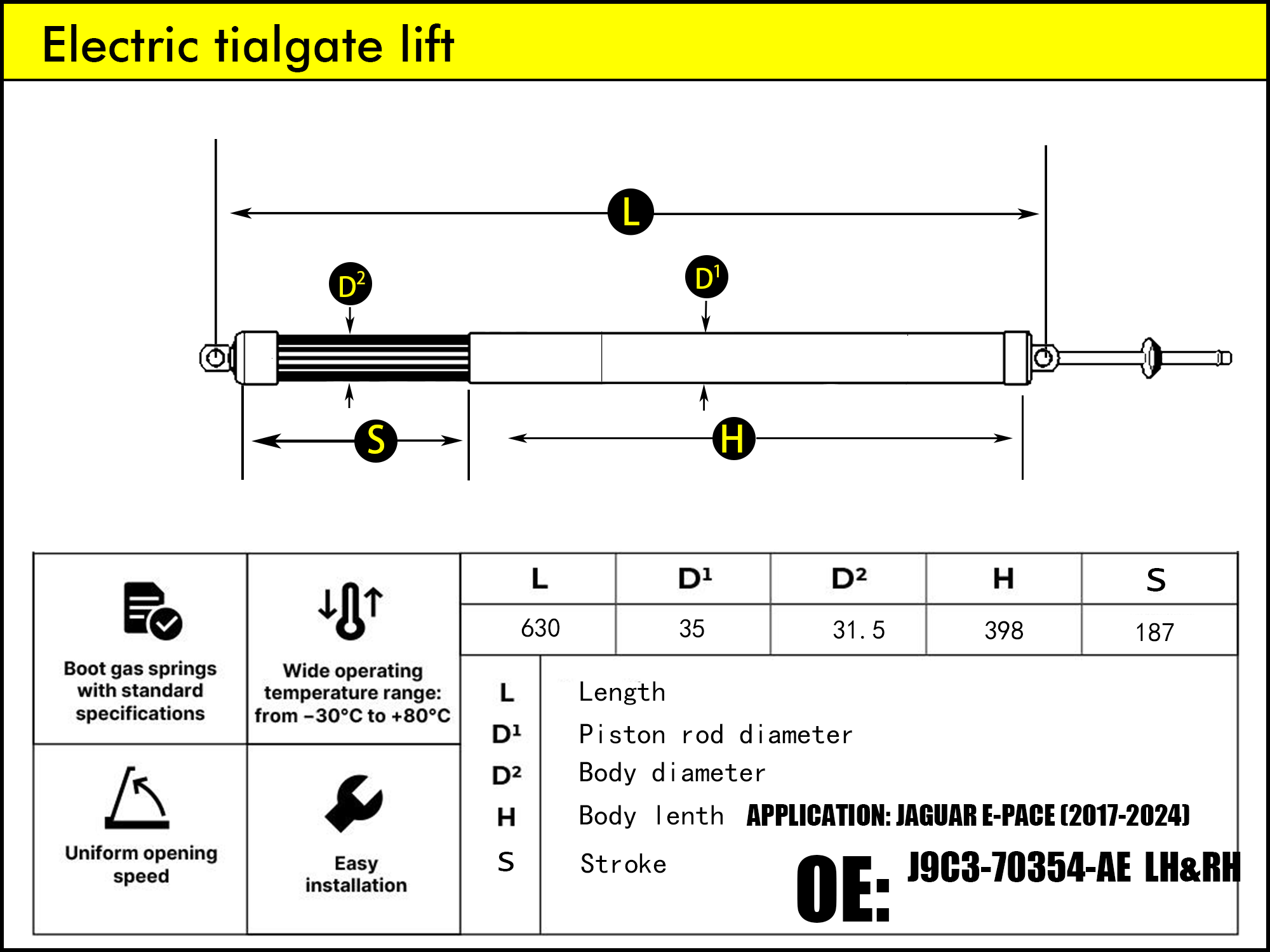 HL2306-Jaguar E-pace X540 LH/RH（2018-2025）