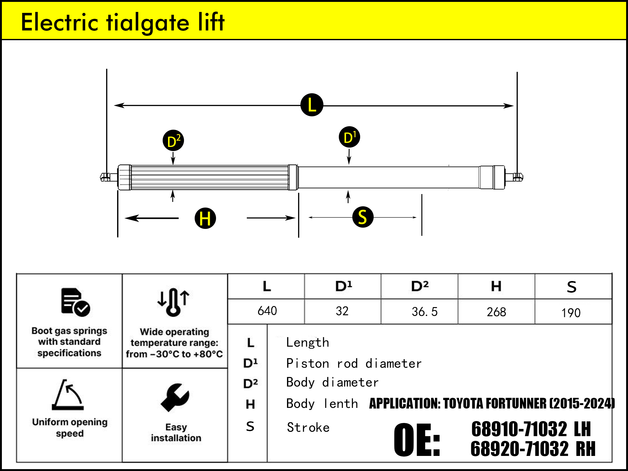 HL2270-Toyota Fortuner II AN150/AN260 LH（2015-2025）
