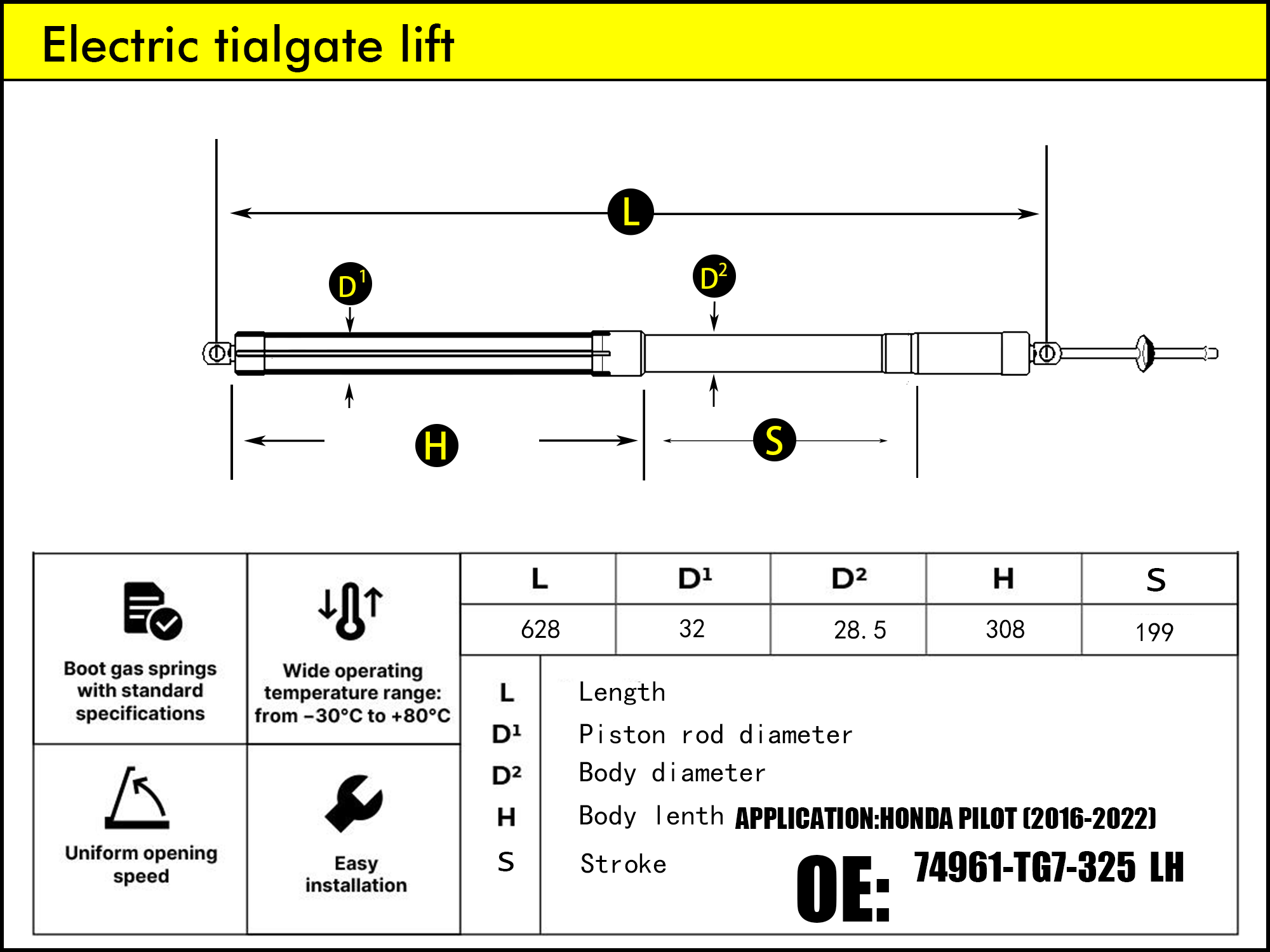HL2142-HONDA Pilot III YC1/YC3 LH（2015-2022）
